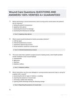 Wound Care Questions EXAM QUESTIONS (15 TERMS) WITH VERIFIED DEFINITIONS UPDATED 2024