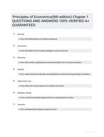 Principles of Economics(8th edition) Chapter 1 QUESTIONS AND ANSWERS 100% VERIFIED A+ GUARANTEED