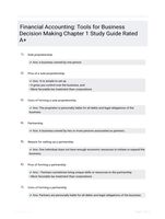 Financial Accounting: Tools for Business Decision Making Chapter 1 Study Guide Rated A+