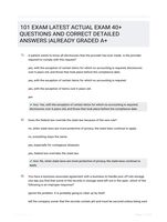 101 EXAM LATEST  ACTUAL EXAM 40+ QUESTIONS AND CORRECT DETAILED ANSWERS  |ALREADY GRADED A+