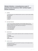 Milady Esthetics- comprehensive exam 2 (practice test) Questions With Verified Expert  Written Solutions