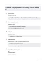 General Surgery Questions Study Guide Graded A+