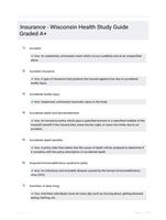 Insurance - Wisconsin Health Study Guide Graded A+