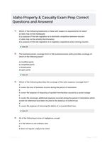 Idaho Property & Casualty Exam Prep Correct Questions and Answers!