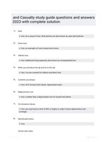 and Casualty study guide questions and answers 2023 with complete solution