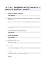 WGU D315 Network and Security Foundation |70 Questions| With Correct Answers.