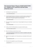 FAA General Study: Physics EXAM QUESTIONS (31 TERMS) WITH VERIFIED DEFINITIONS UPDATED 2024