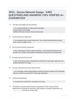 WGU - Secure Network Design - D482 QUESTIONS AND ANSWERS 100% VERIFIED A+ GUARANTEED