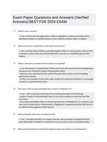 Exam  Paper Questions and  Answers (Verified  Answers) BEST FOR 2024  EXAM