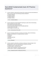 Nurs-B260 Fundamentals Exam #3 *Practice Questions*