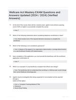 Wellcare Act Mastery EXAM Questions and Answers Updated (2024 / 2024) (Verified Answers)