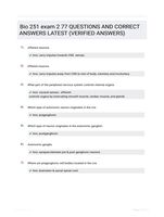 Bio 251 exam 2  77 QUESTIONS AND CORRECT ANSWERS LATEST (VERIFIED ANSWERS)