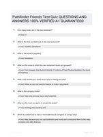 Pathfinder Friends Test Quiz QUESTIONS AND ANSWERS 100% VERIFIED A+ GUARANTEED