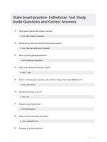 State board practice- Esthetician Test Study Guide Questions and Correct Answers