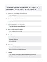 Leik AANP Review Questions 678 CORRECTLY ANSWERED QUESTIONS LATEST UPDATE