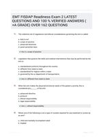 EMT FISDAP Readiness Exam 2 LATEST QUESTIONS AND 100 % VERIFIED ANSWERS ( +A GRADE) OVER 162 QUESTIONS