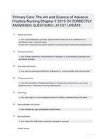 Primary Care: The Art and Science of Advance Practice Nursing Chapter 3 2019 24 CORRECTLY ANSWERED QUESTIONS LATEST UPDATE