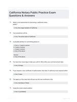 California Notary Public Practice Exam Questions & Answers