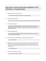 WGU D027 QUESTIONS AND ANSWERS 100% VERIFIED A+ GUARANTEED