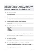 Final EXAM PREP 2024 | REAL 161 QUESTIONS WITH 100% CORRECT DETAILED ANSWERS WITH RATIONALES | UPDATED & VERIFIED