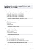 Real Estate Practice EXAM QUESTIONS AND ANSWERS GRADED A+