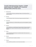 Gould's Pathophysiology Chapter 1 EXAM QUESTIONS (65 TERMS) WITH VERIFIED DEFINITIONS UPDATED 2024