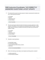 EMS Instructor/Coordinator 145 CORRECTLY ANSWERED QUESTIONS LATEST UPDATE