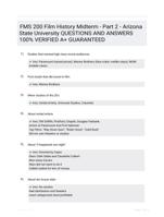 FMS 200 Film History Midterm - Part 2 - Arizona State University QUESTIONS AND ANSWERS 100% VERIFIED A+ GUARANTEED