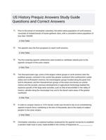 US History Prequiz Answers Study Guide Questions and Correct Answers