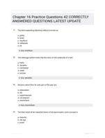 Chapter 16 Practice Questions 42 CORRECTLY ANSWERED QUESTIONS LATEST UPDATE