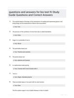 questions and answers for bio test fri Study Guide Questions and Correct Answers