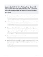 Uconn SLHS-1150 Kim Winters final (Exam All Possible Questions and Answers with complete solution) study guide (exam one questions and answers) 