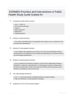 2209MED Priorities and Interventions in Public Health Study Guide Graded A+