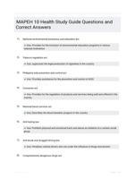 MAPEH 10 Health Study Guide Questions and Correct Answers