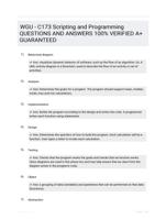 WGU - C173 Scripting and Programming QUESTIONS AND ANSWERS 100% VERIFIED A+ GUARANTEED