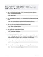 Tleta ACTIVITY WEEKS TEST |106 Questions| With Correct Answers.