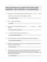 PAEA EOR Womens Health QUESTIONS AND ANSWERS 100% VERIFIED A+ GUARANTEED