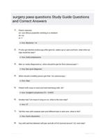 surgery paea questions Study Guide Questions and Correct Answers