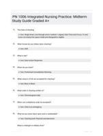 PN 1006 Integrated Nursing Practice: Midterm Study Guide Graded A+