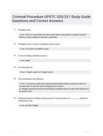 Criminal Procedure GPSTC 320/321 Study Guide Questions and Correct Answers