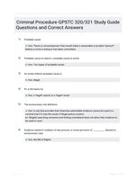 Criminal Procedure GPSTC 320/321 Study Guide Questions and Correct Answers