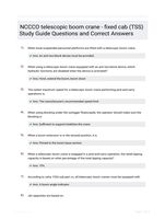 NCCCO telescopic boom crane - fixed cab (TSS) Study Guide Questions and Correct Answers