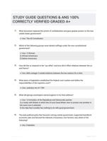 STUDY GUIDE QUESTIONS & ANS  100% CORRECTLY VERIFIED GRADED A+