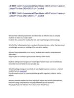 LETRS Unit 6 Assessment Questions with Correct Answers Latest Version 2024-2025 A+ Graded