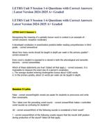 LETRS Unit 5 Session 1-6 Questions with Correct Answers Latest Version 2024-2025 A+ Graded