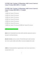 LETRS Unit 1 Session 1-8 Questions with Correct Answers Latest Version 2024-2025 A+ Graded