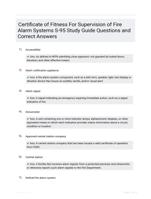 Certificate of Fitness For Supervision of Fire Alarm Systems S-95 Study Guide Questions and Correct Answers