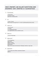 ANCC PMHNP LAB VALUES QUESTIONS AND ANSWERS 100% VERIFIED A+ GUARANTEED