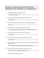 Biol1001 Fontenot final QUESTIONS AND ANSWERS 100% VERIFIED A+ GUARANTEED