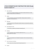 UTAH COSMETOLOGY INSTRUCTOR 2020 Study Guide Graded A+